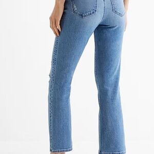 Express Light Blue Straight Leg Jeans